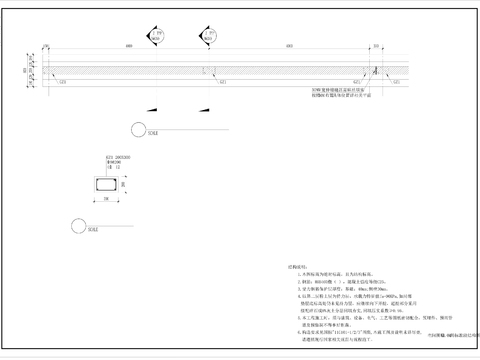  13外围围墙(3.5M高)标准段详图样式三cad大样图 