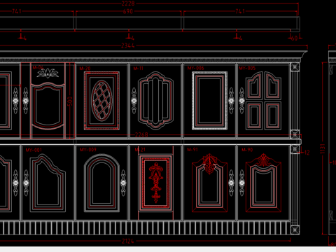  柜体柜门cad图库 