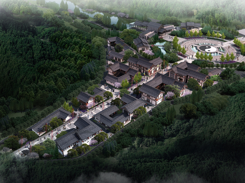  新中式街景建筑cad施工圖 