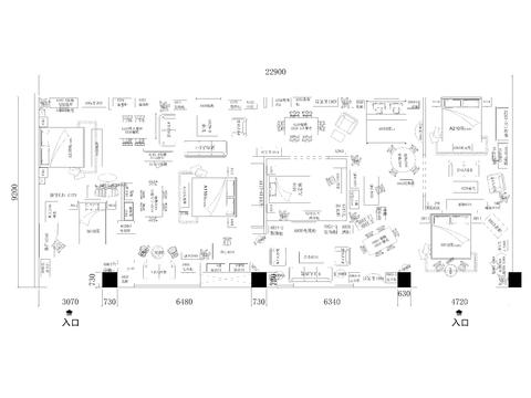  高端家具专卖店cad平面图 