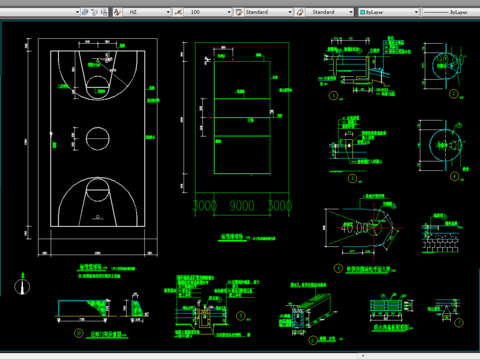  运动场地CAD节点大样 