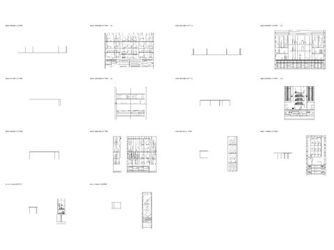  置物柜带平开收纳柜平面图 立面cad图库 