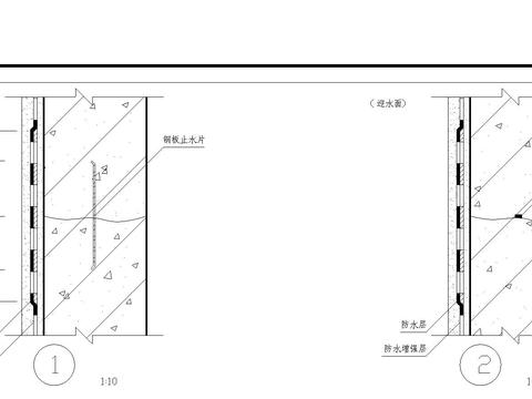  地下室施工缝防水CAD施工图 