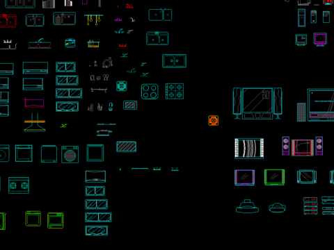  室内装饰品cad图库 
