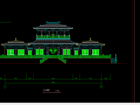  汉代庄王阁建筑方案图 