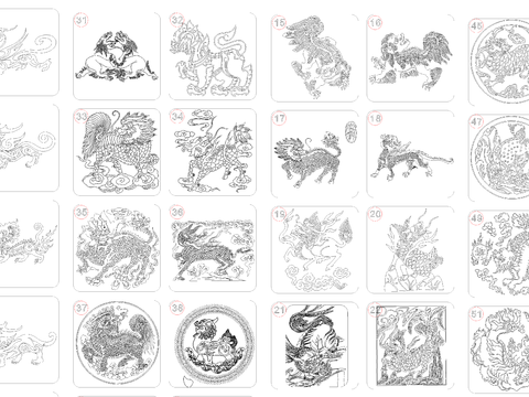  古代神兽CAD施工图 