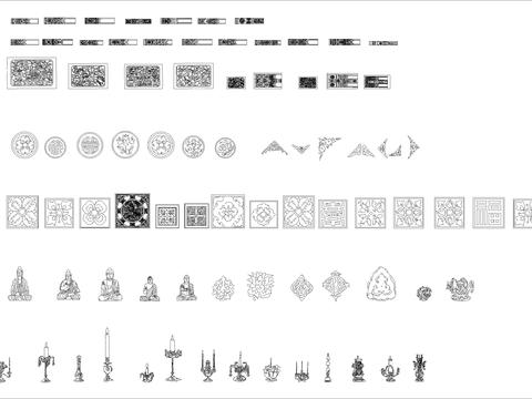  花格佛像烛台图库 