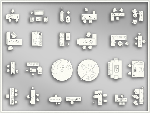  经理办公桌沙发座椅cad图库 