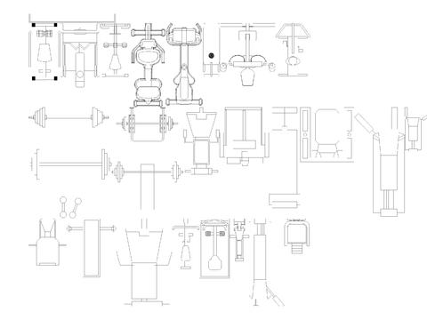 工装图块 运动医疗健身CAD图库 