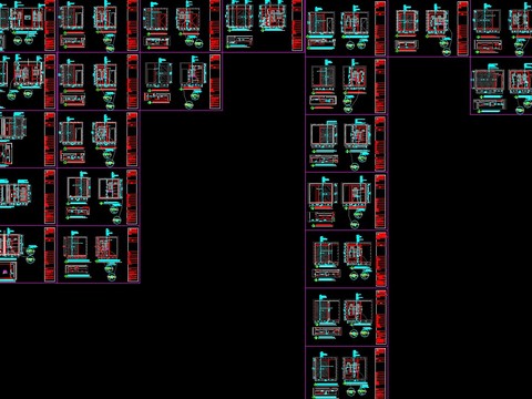  几十款衣柜cad图库 