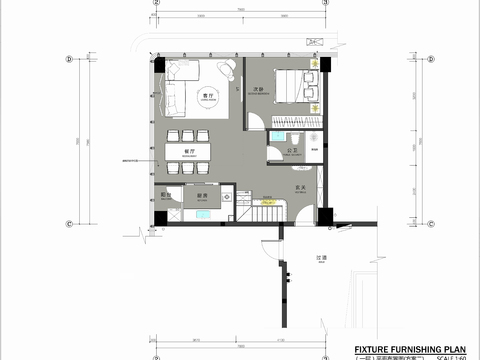  LOFT復(fù)式結(jié)構(gòu)平面方案及PSD文件cad施工圖 