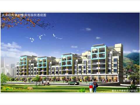  建筑外觀cad施工圖效果圖 