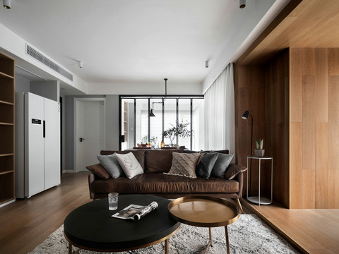  雍和府现代二居室住宅施工图+实景 