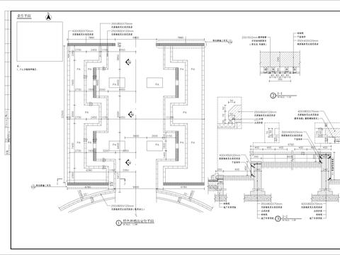 特色围墙种植池细部节点大样 
