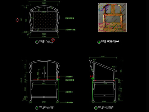  新中式椅子cad图库 