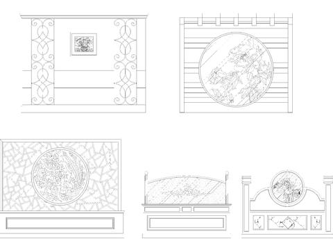  落地屏风半高隔断 