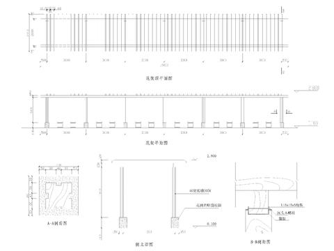  花架设计cad施工图 
