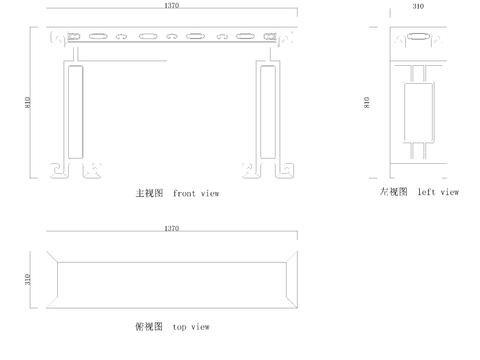  中式琴桌cad图库 