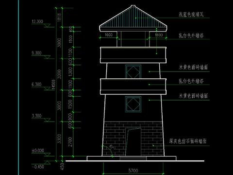  欧式瞭望塔节点大样 