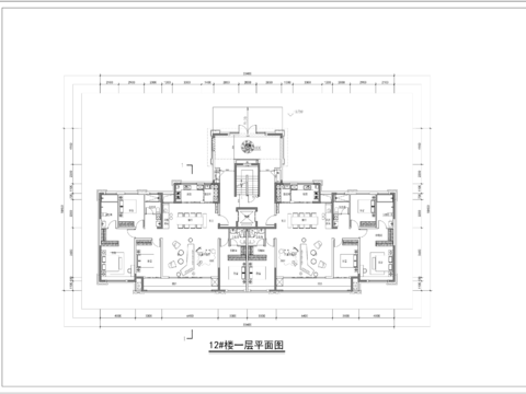  193洋房戶(hù)型cad施工圖 