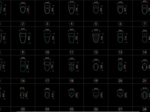  卫生设施 卫生间洁具 洁具cad图库 