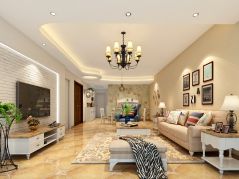  玫瑰湾简美客餐厅卧室CAD施工图 