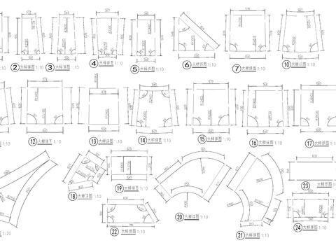  现代涌泉水景cad大样图 