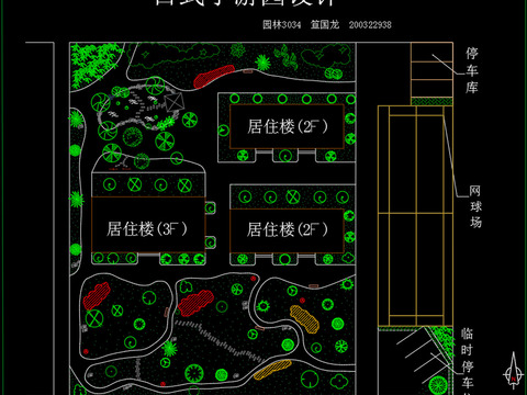  日式別墅園林cad施工圖 