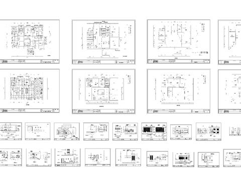  五室三厅复式住宅装修cad施工图 