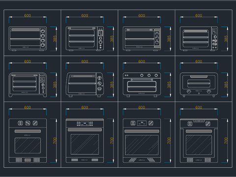  原创 烤箱 cad图库 