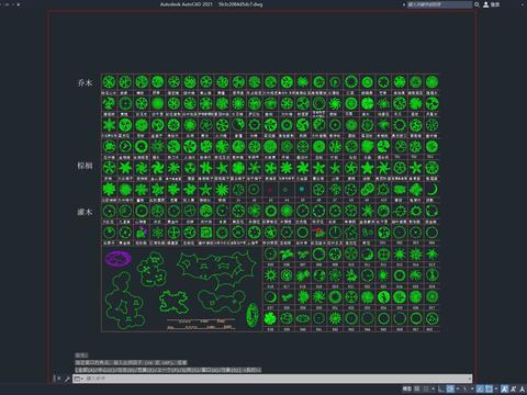  CAD园林乔木图例大全 植物素材 绿植 盆栽 