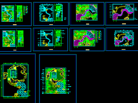  花园庭院景观绿化cad施工图 
