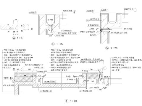  游泳池儿童戏水池节点大样图 