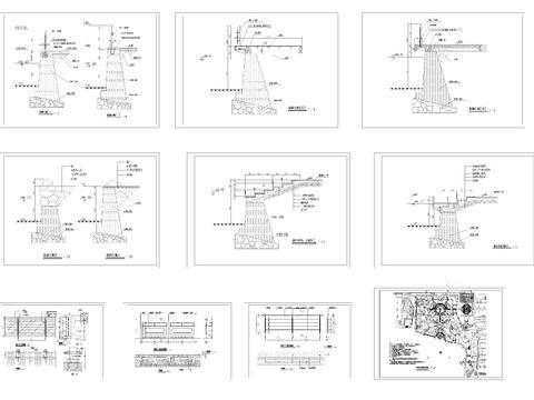  驳岸栏杆CAD施工图 