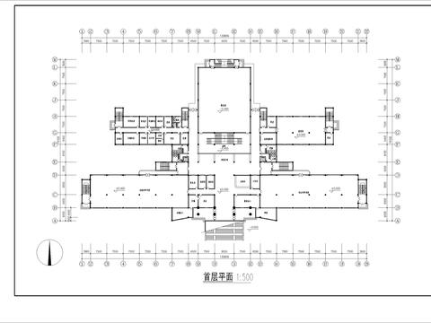  大學(xué)圖書館CAD施工圖 