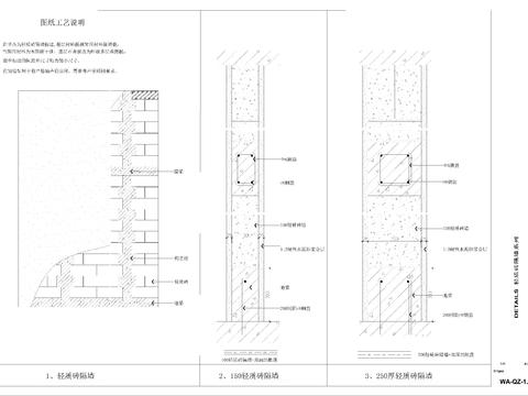  各类隔墙系列平立面节点大样 