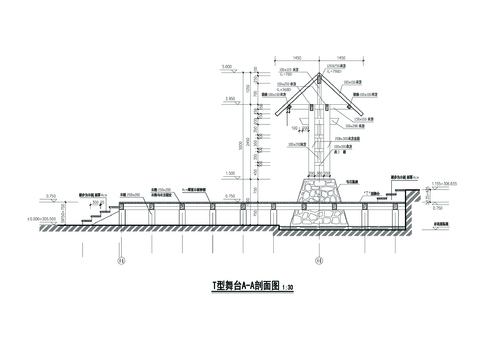  T型舞台cad大样图 
