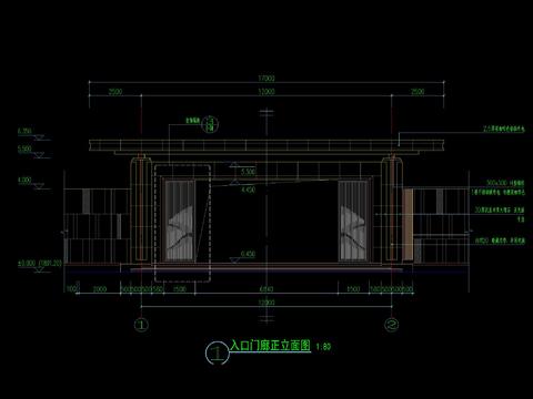  新中式入口门廊CAD施工图 