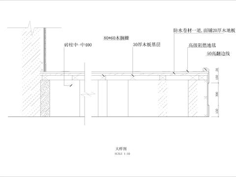  地台地毯安装大样图 