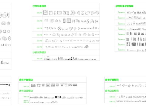  平面图专用CAD图块图库 