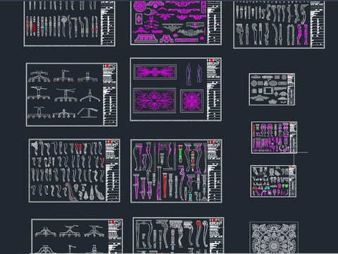  欧式雕花cad图库 