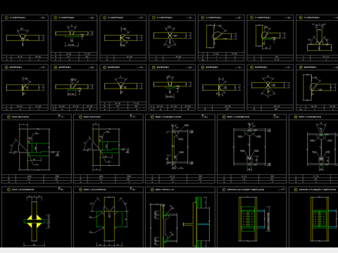  钢框架cad节点大详图 