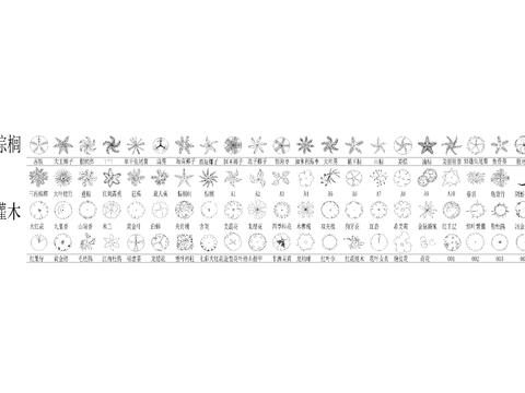  棕榈灌木图例cad图库 