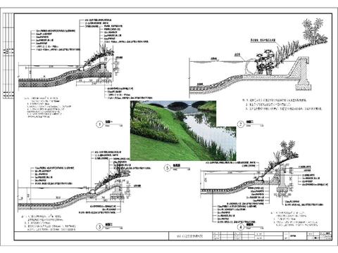  22套生态驳岸cad大样图 