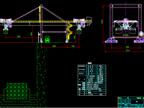  4022集装箱岸边起重机CAD节点大样 