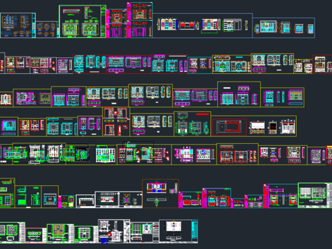  全屋定制酒柜cad图库 