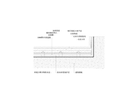  地暖地坪cad节点大样图 