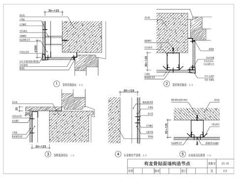  石膏板隔墙cad图库 