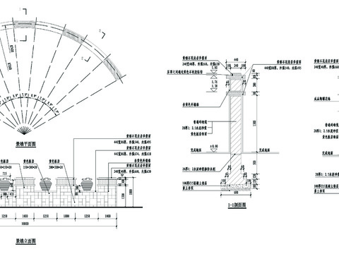  详细的景墙节点大样 