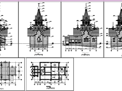  各种教堂cad大样图 